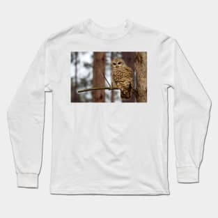 Barred Owl on a limb Long Sleeve T-Shirt